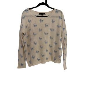 skull cashmere blue skull print knit sweater
